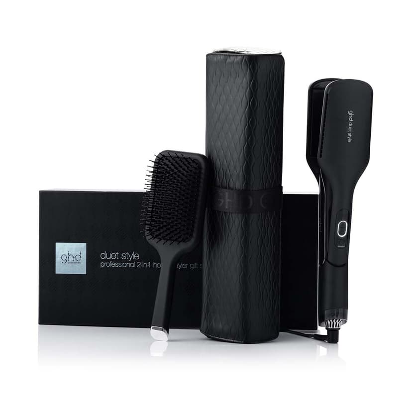 Pack Plancha de Pelo de aire caliente 2 en 1 Duet + Neceser NEGRO